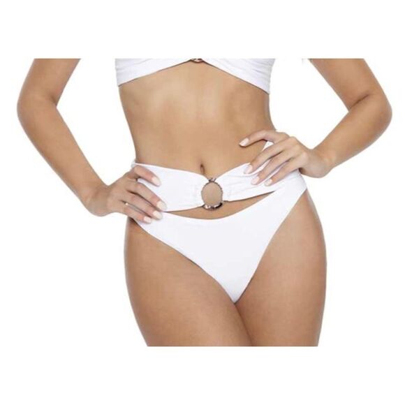 New. Pilyq water lily high waist ring bikini bottom. Medium. Retails $80 - Picture 4 of 9